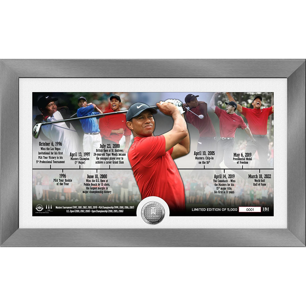 TIGER WOODS - Championship Timeline Silver Coin Pano Photo Mint / 世界限定5000個