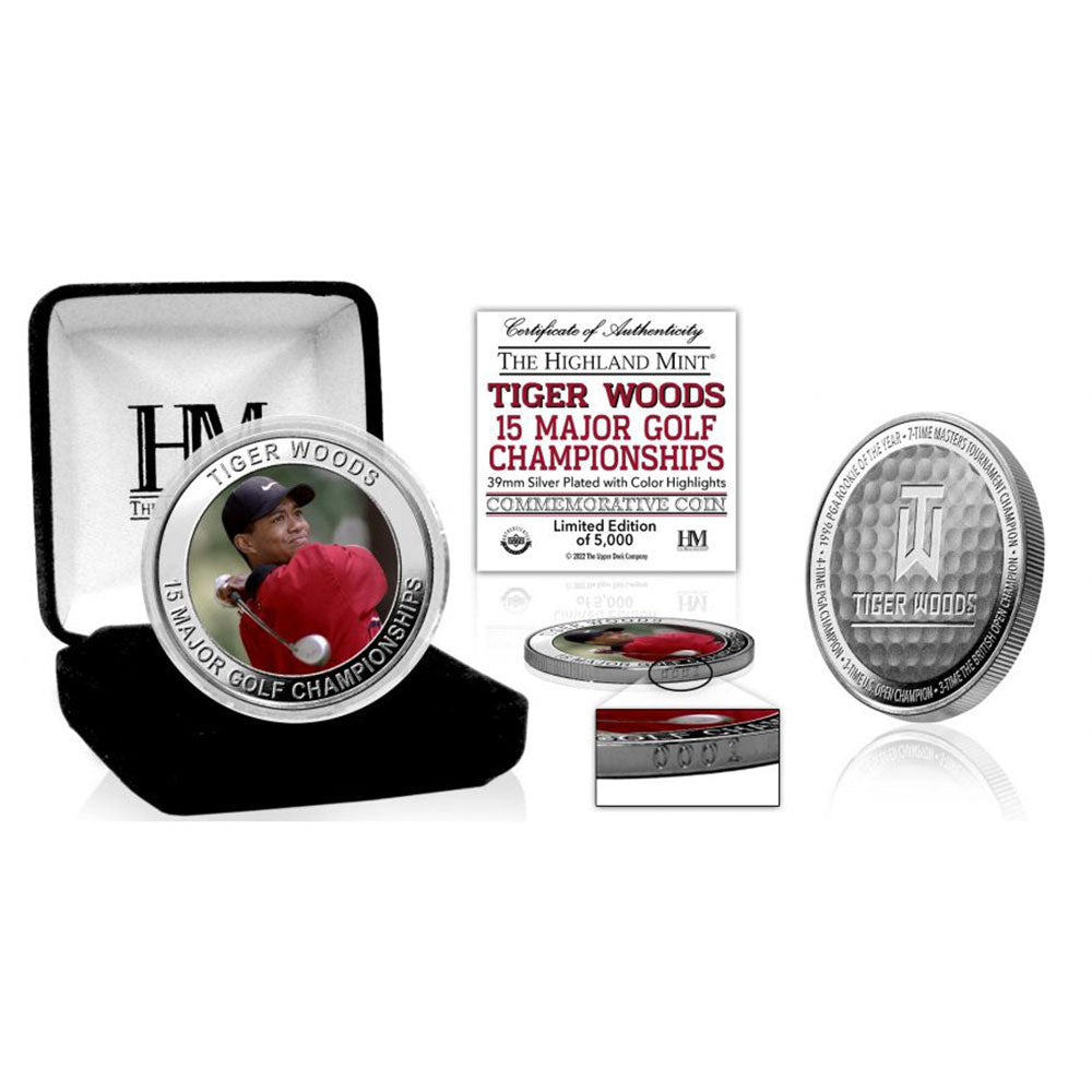 
                  
                    TIGER WOODS タイガーウッズ - 15 Major Golf Championships Silver Plated Color Coin / 世界限定5000個 / コイン 【公式 / オフィシャル】
                  
                