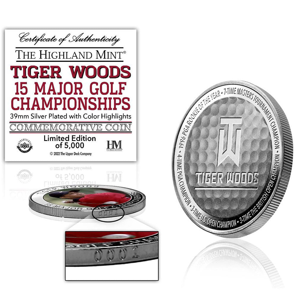 
                  
                    TIGER WOODS タイガーウッズ - 15 Major Golf Championships Silver Plated Color Coin / 世界限定5000個 / コイン 【公式 / オフィシャル】
                  
                