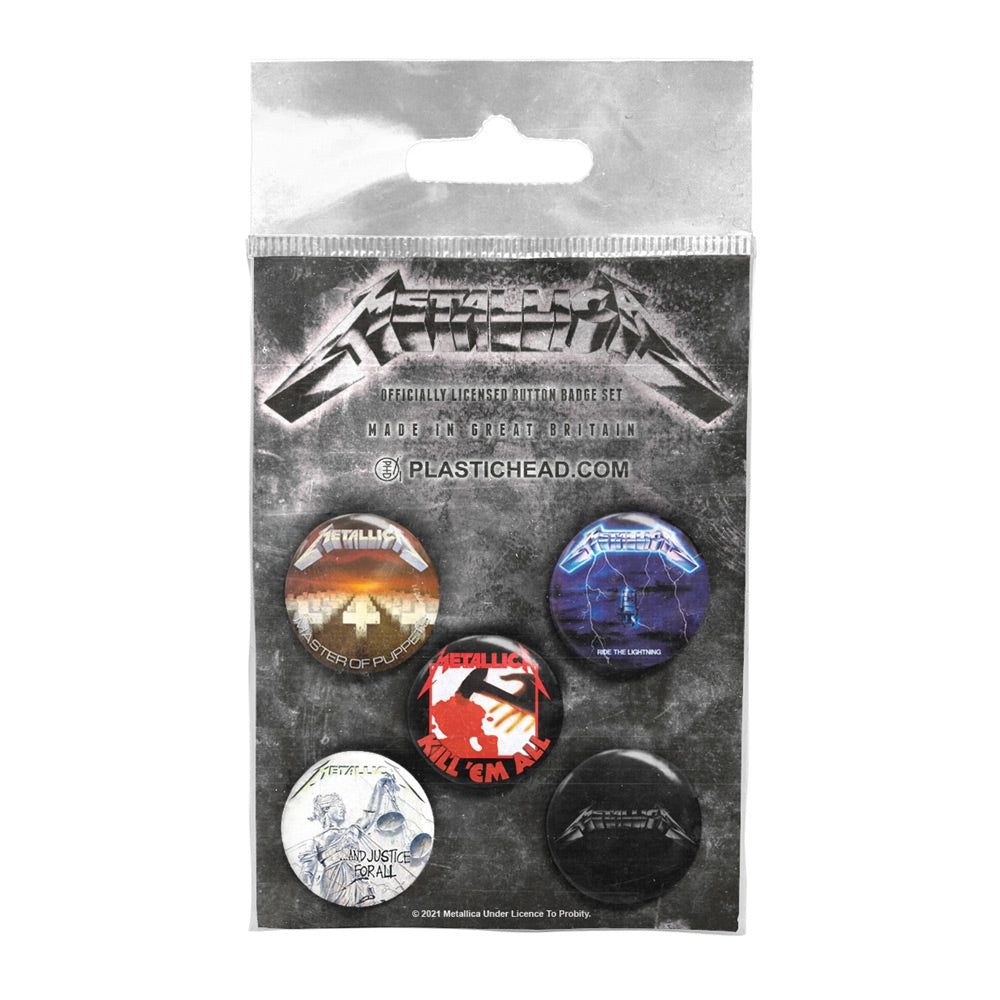 METALLICA メタリカ - ALBUMS 1983-1991 BUTTON BADGE SET / バッジ 【公式 / オフィシャル】