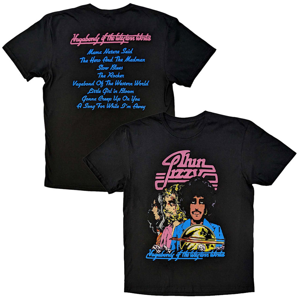 THIN LIZZY シンリジィ (結成 55周年 ) - Vagabonds of the Western World Tracklist / バックプリントあり / Tシャツ / メンズ 【公式 / オフィシャル】