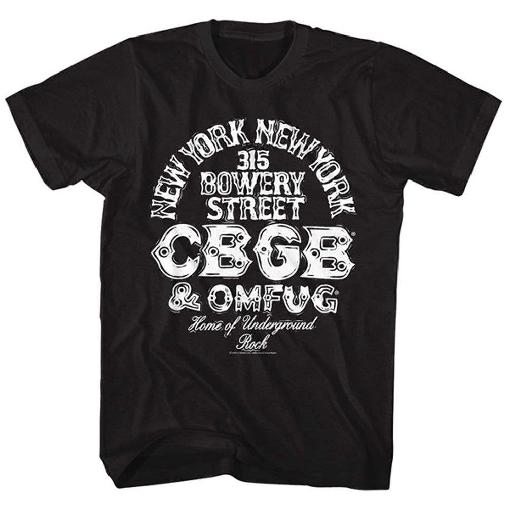 CBGB シービージービー LOGO AND ADDRESS Tシャツ メンズ 公式 オフィシャル