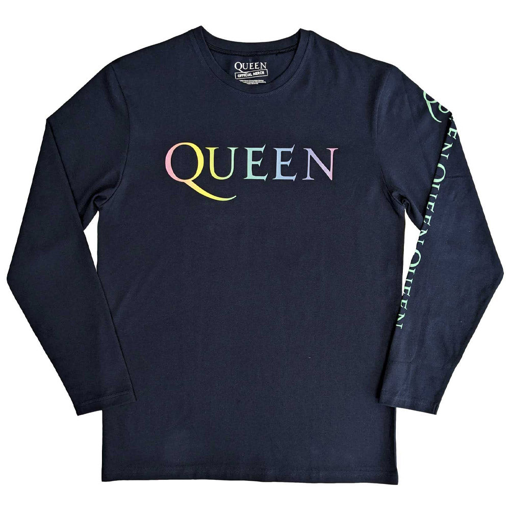 
                  
                    QUEEN クイーン - Rainbow Crest / バックプリントあり / 長袖 / Sleeve Print / Tシャツ / メンズ 【公式 / オフィシャル】
                  
                