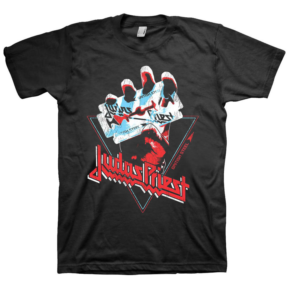 JUDAS PRIEST ジューダスプリースト (12月 来日 ) - BRITISH STEEL HAND TRIANGLE / Tシャツ / メンズ 【公式 / オフィシャル】