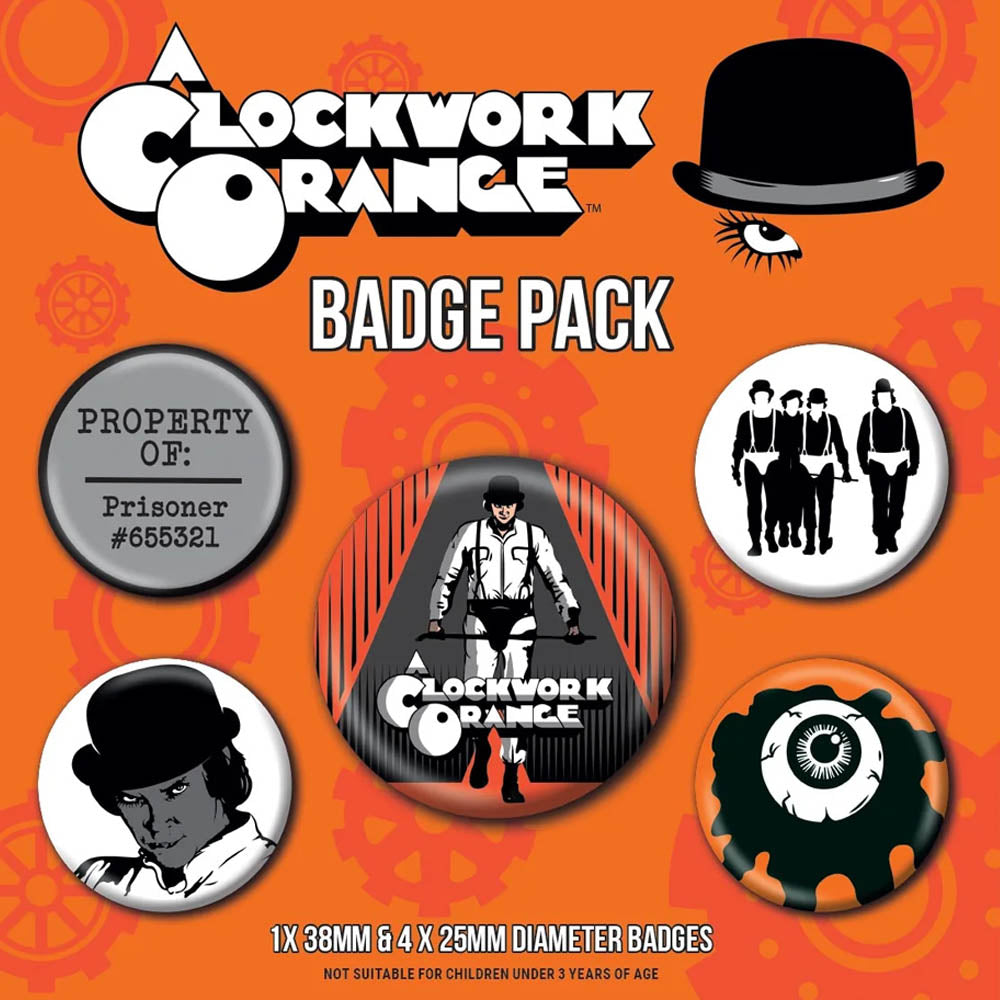 A CLOCKWORK ORANGE 時計じかけのオレンジ  Ultra Violence 5個セット バッジ 公式 オフィシャル