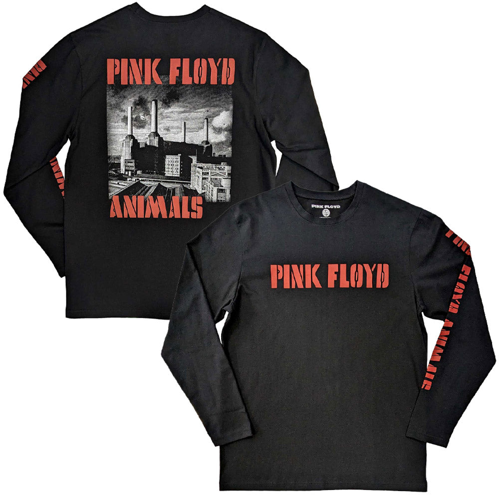 PINK FLOYD ピンクフロイド (「対」 30周年 ) - Animals B&W / バックプリントあり / 長袖 / Sleeve Print / Tシャツ / メンズ 【公式 / オフィシャル】