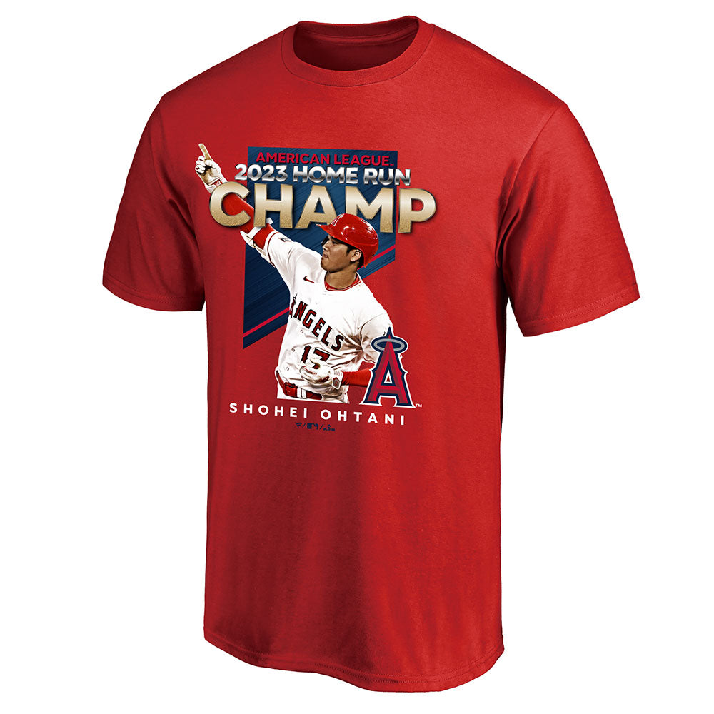 SHOHEI OHTANI 大谷翔平  Los Angeles Angels 2023 Home Run Champ RED Tシャツメンズ