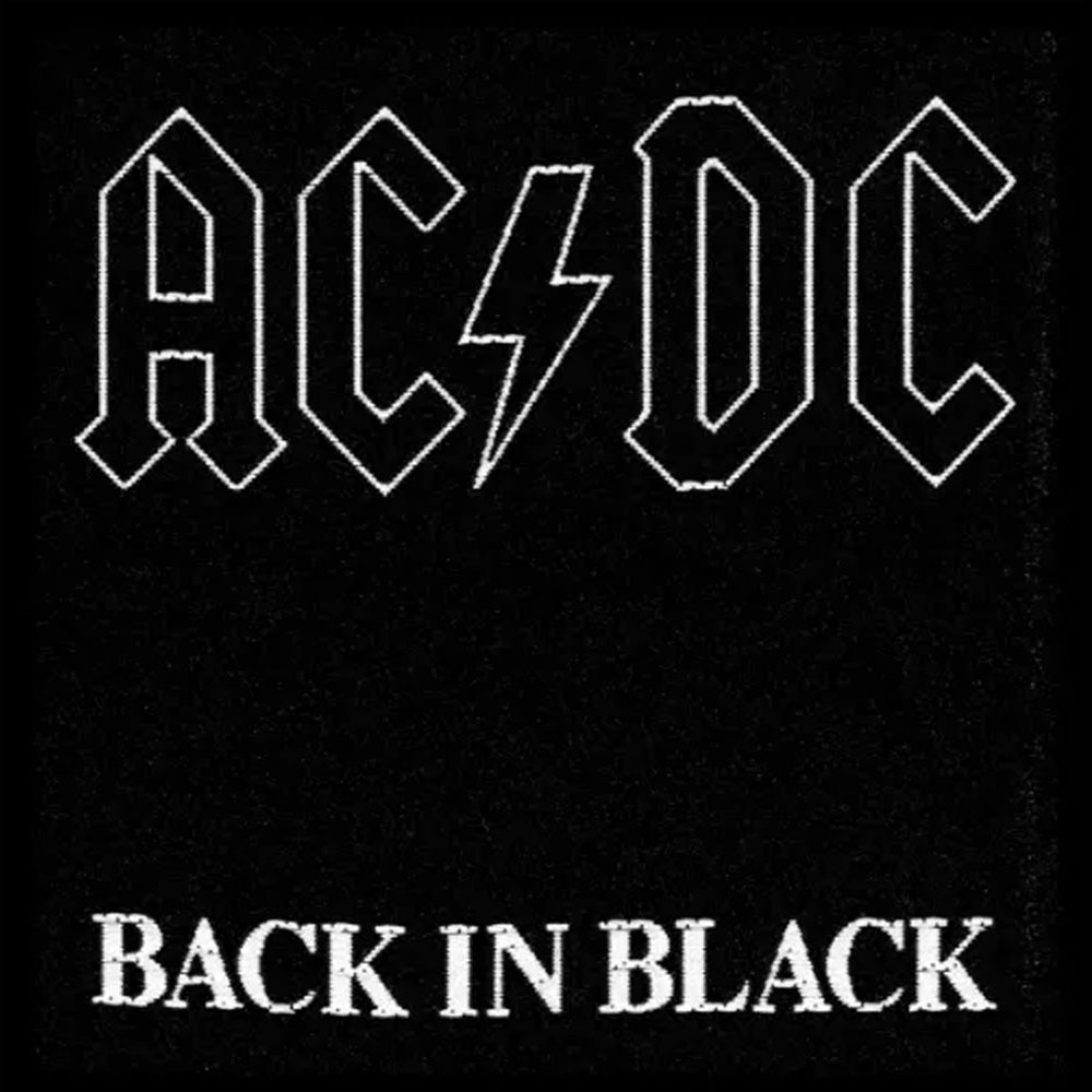 AC/DC エーシーディーシー BACK IN BLACK ワッペン 公式 オフィシャル