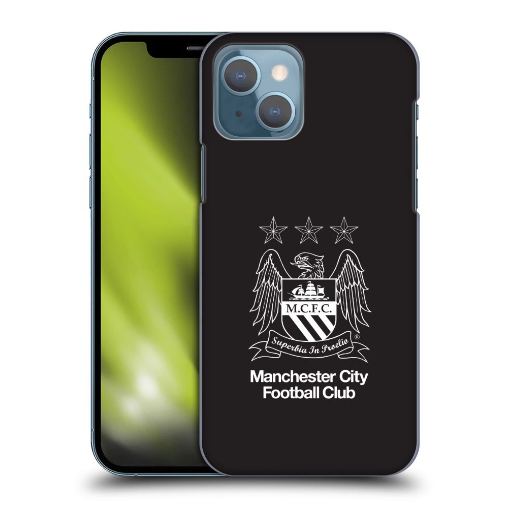 MANCHESTER CITY FC マンチェスターシティFC - Outline White on Black ハード case / Apple iPhoneケース 【公式 / オフィシャル】