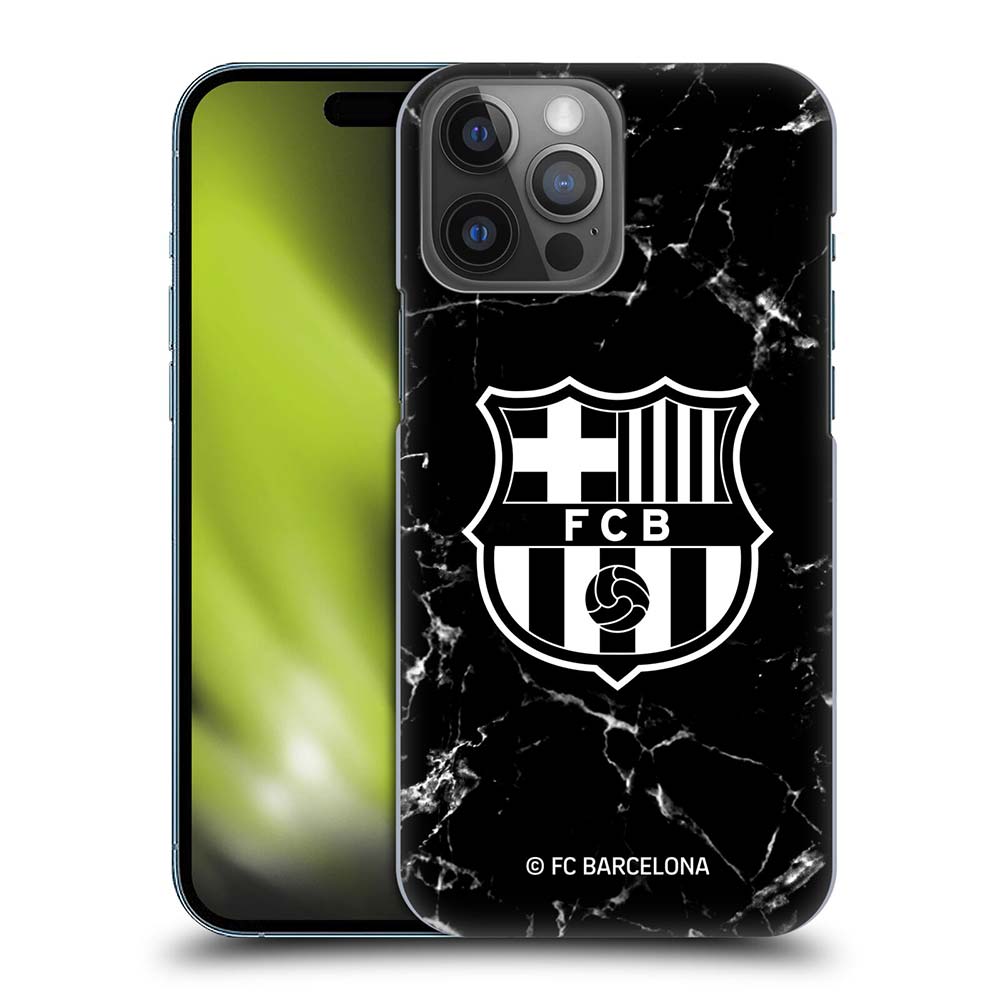 FC BARCELONA FCバルセロナ - Crest Patterns / Black Marble ハード case / Apple iPhoneケース 【公式 / オフィシャル】