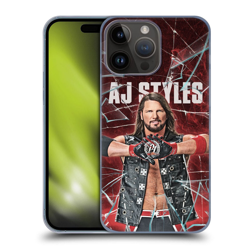 WWE ダブルダブルイー - Aj Styles Shattered Glass ハード case / Apple iPhoneケース 【公式 / オフィシャル】