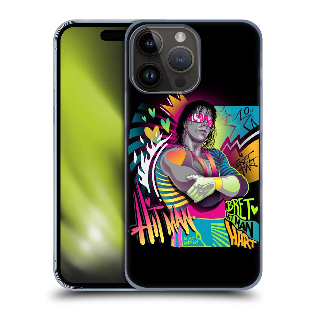 WWE ダブルダブルイー - Bret Hart Neon Art ハード case / Apple iPhoneケース 【公式 / オフィシャル】