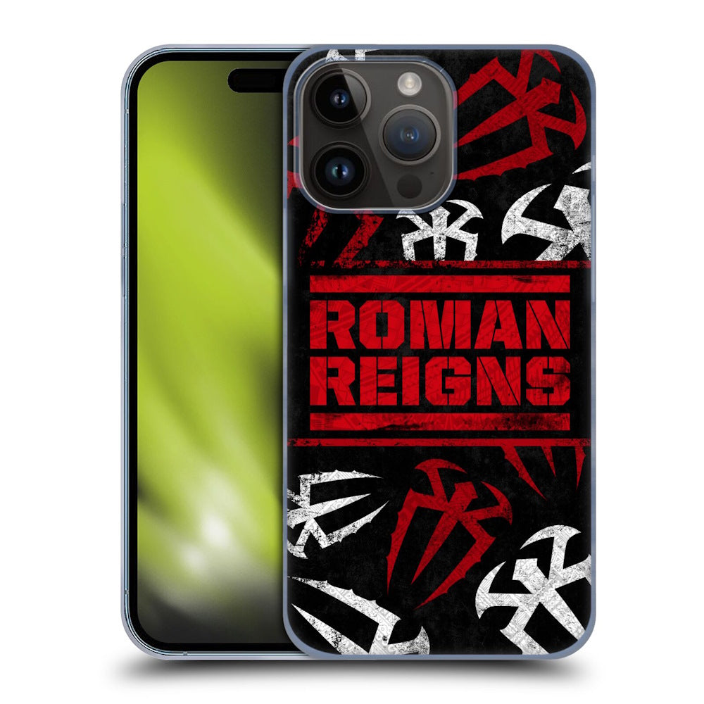 WWE ダブルダブルイー - Roman Reigns Logo Pattern ハード case / Apple iPhoneケース 【公式 / オフィシャル】