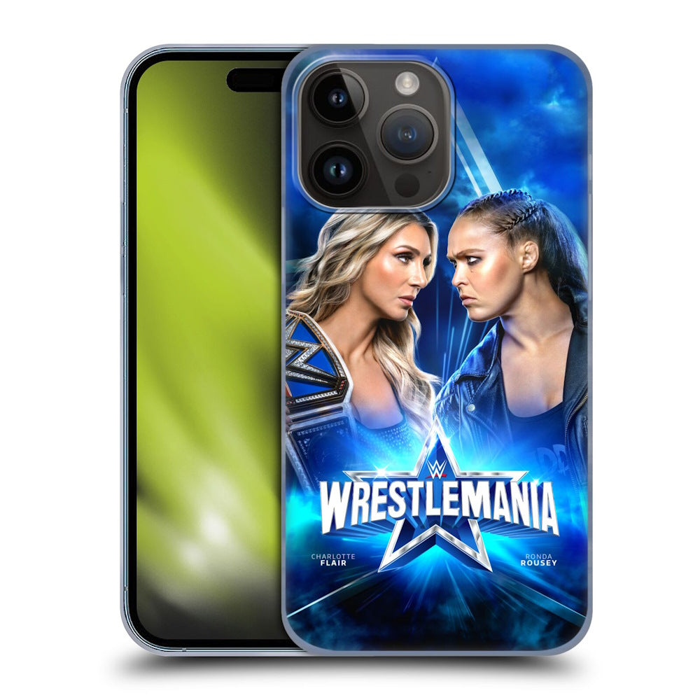 WWE ダブルダブルイー - Wrestlemania 38 Versus Charlotte Flair Vs Ronda Rousey ハード case / Apple iPhoneケース 【公式 / オフィシャル】