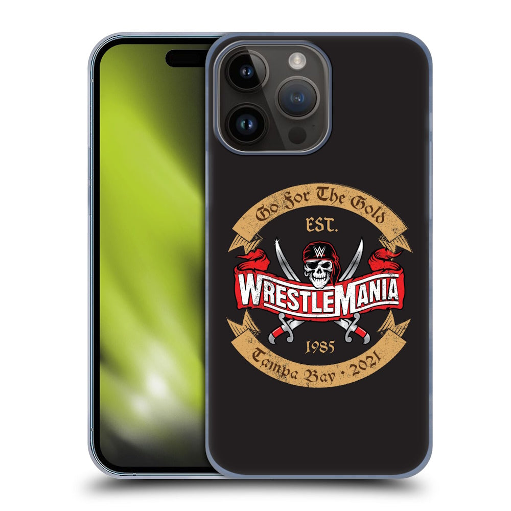 WWE ダブルダブルイー - Wrestlemania 37 Logos Go For The Gold ハード case / Apple iPhoneケース 【公式 / オフィシャル】