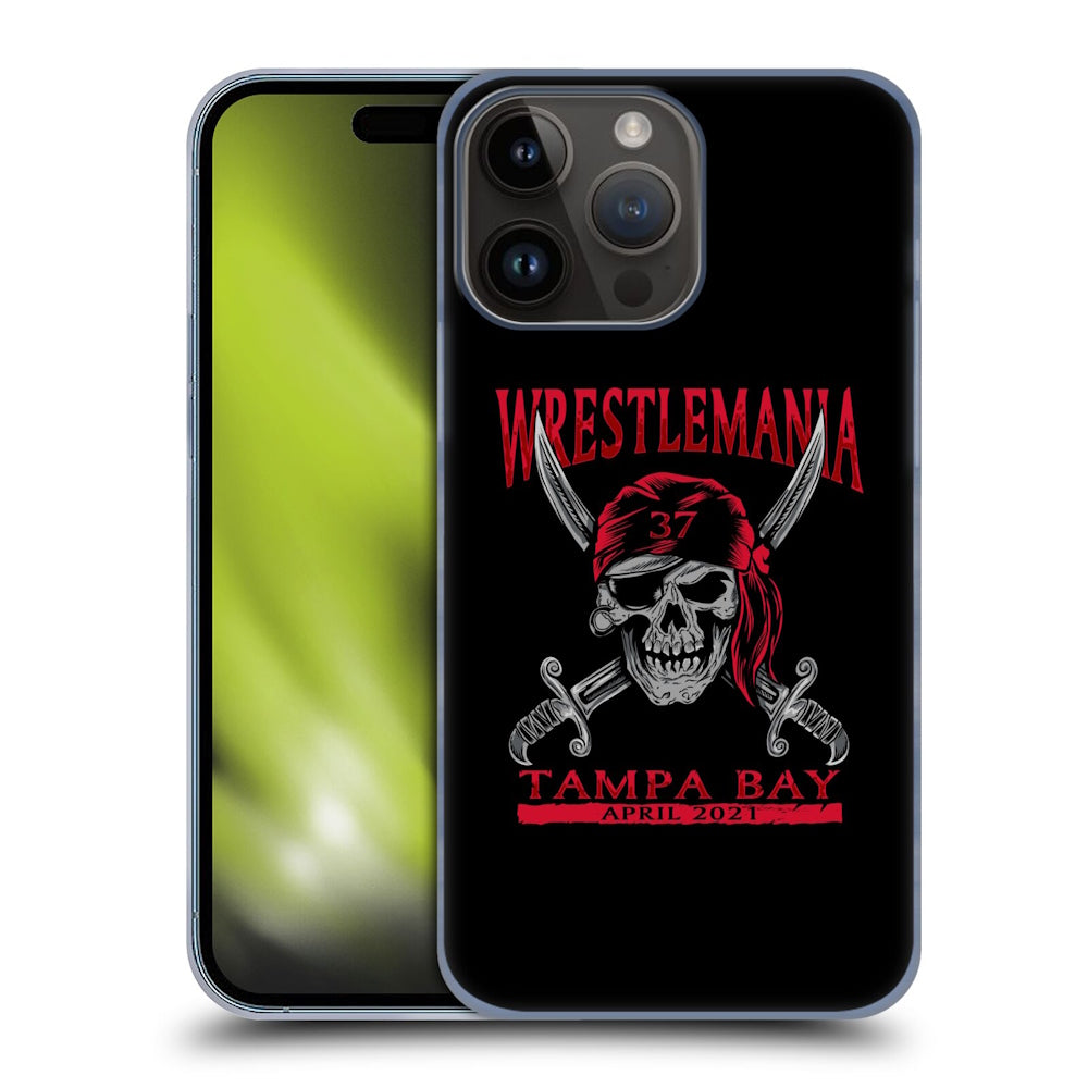 WWE ダブルダブルイー - Wrestlemania 37 Logos Swords And Skull ハード case / Apple iPhoneケース 【公式 / オフィシャル】