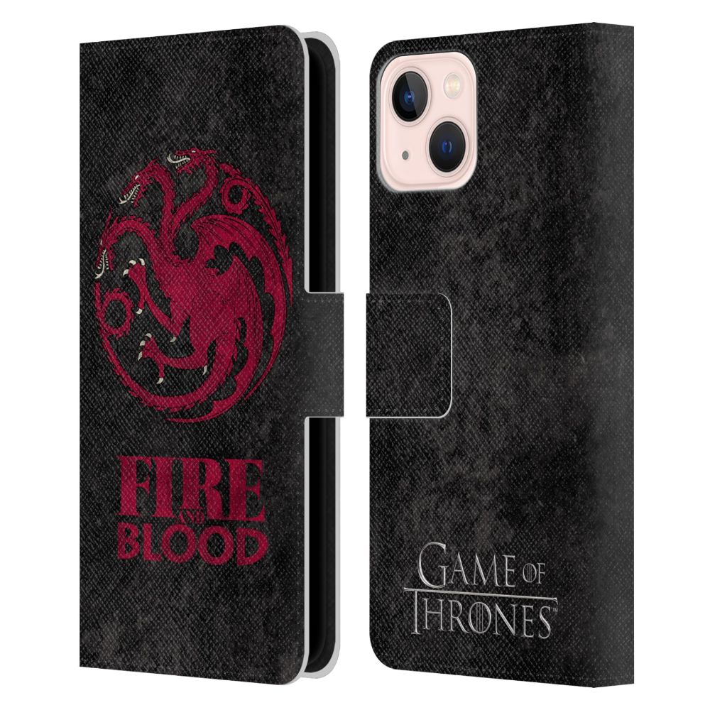 GAME OF THRONES ゲーム・オブ・スローンズ - Dark Distressed Look Sigils / Targaryen レザー手帳型 / Apple iPhoneケース 【公式 / オフィシャル】