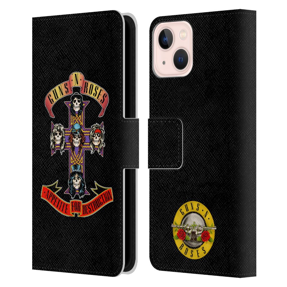 GUNS N ROSES ガンズアンドローゼズ - Appetite for Destruction レザー手帳型 / Apple iPhoneケース 【公式 / オフィシャル】