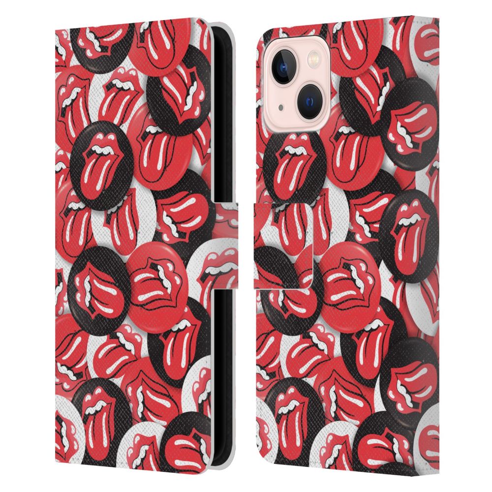 ROLLING STONES ローリングストーンズ (デビュー作 60周年 ) - Button Pattern レザー手帳型 / Apple iPhoneケース 【公式 / オフィシャル】