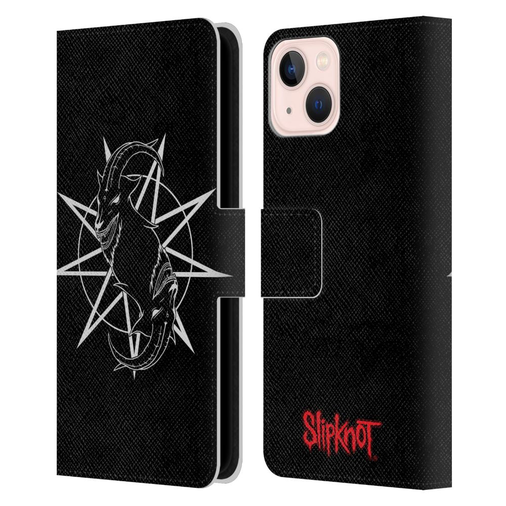 SLIPKNOT スリップノット (デビュー 25周年 ) - Goat Logo レザー手帳型 / Apple iPhoneケース 【公式 / オフィシャル】