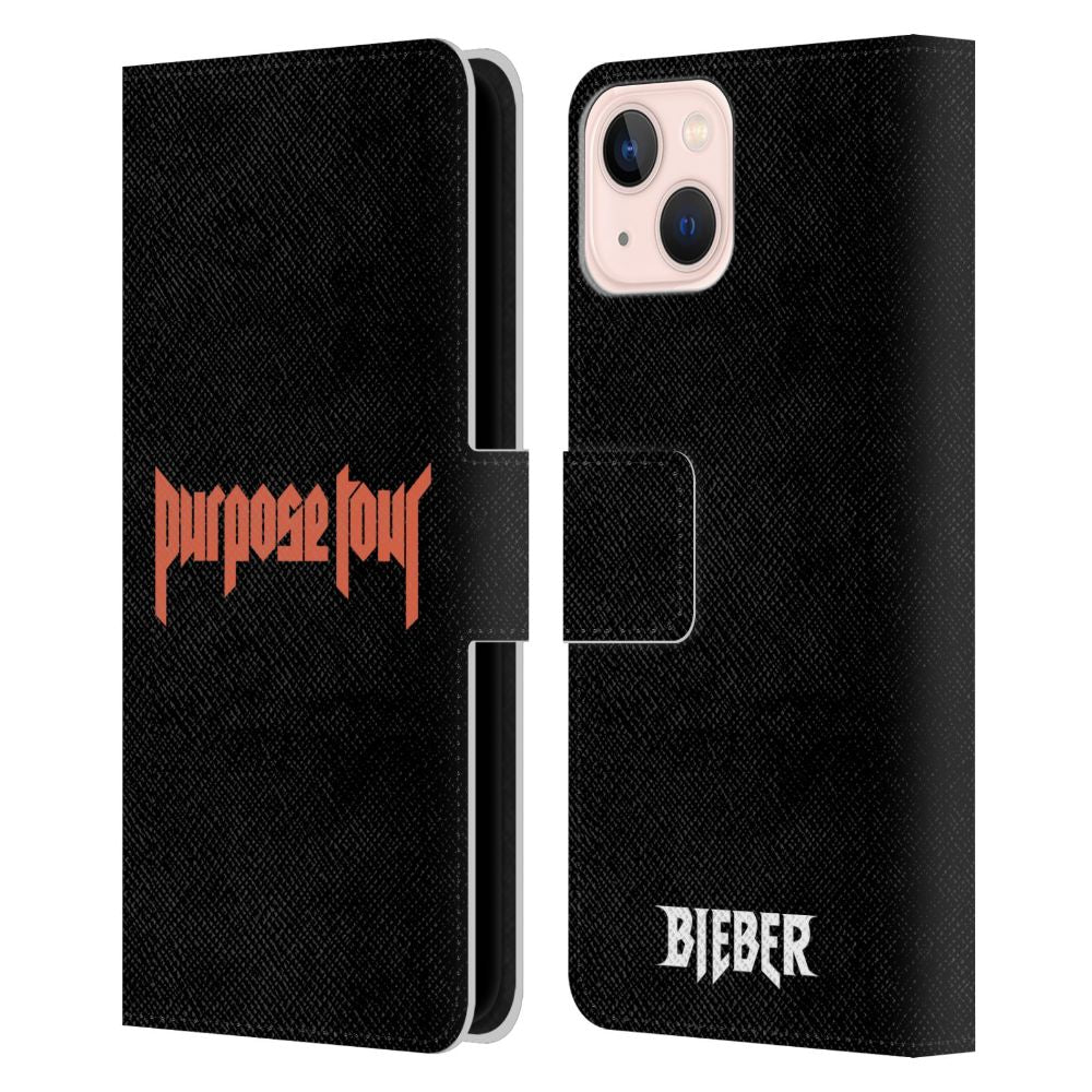 JUSTIN BIEBER ジャスティンビーバー (デビュー 15周年 ) - Logo レザー手帳型 / Apple iPhoneケース 【公式 / オフィシャル】