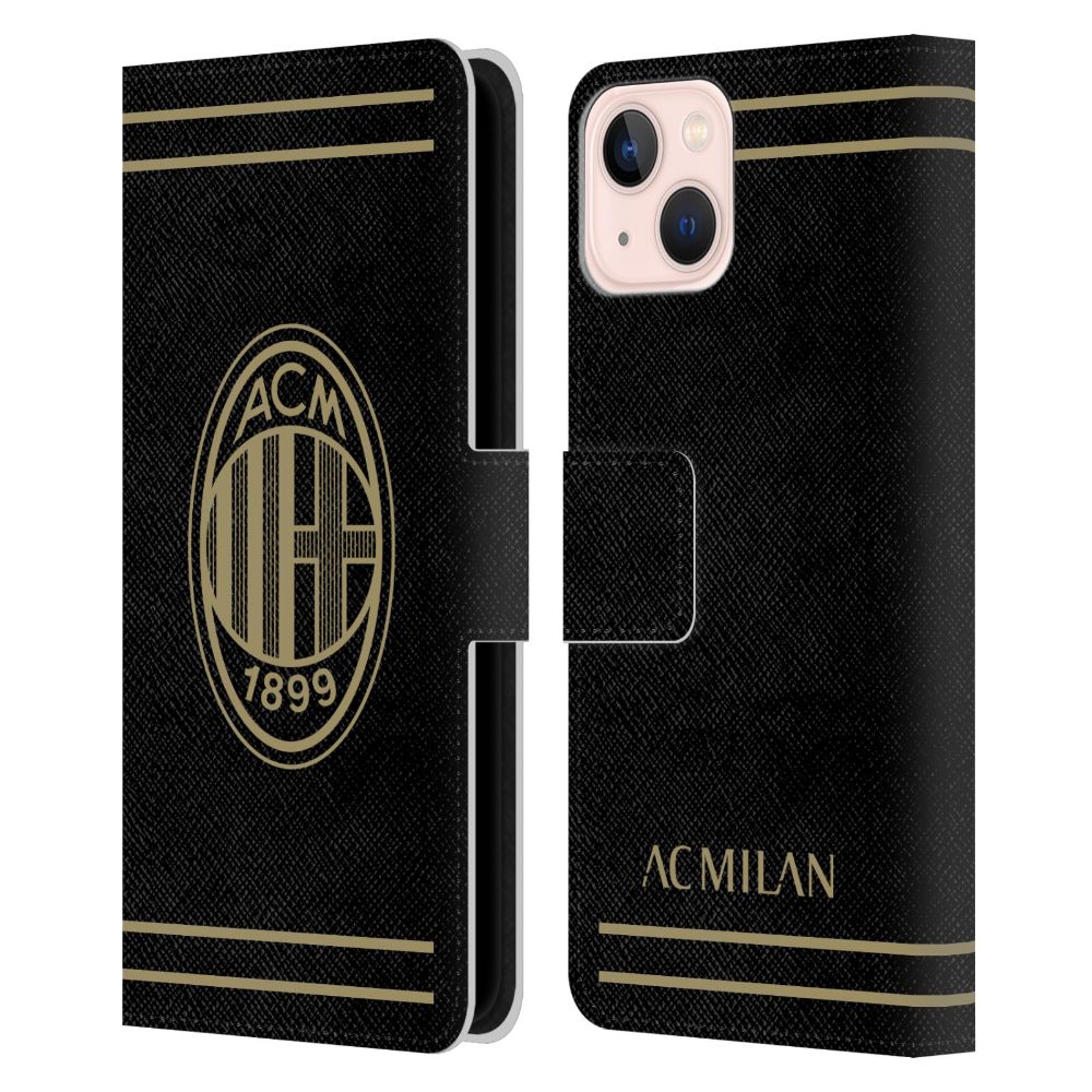 AC MILAN ACミラン (創設 125年 )  Black And Gold レザー手帳型 公式 オフィシャル