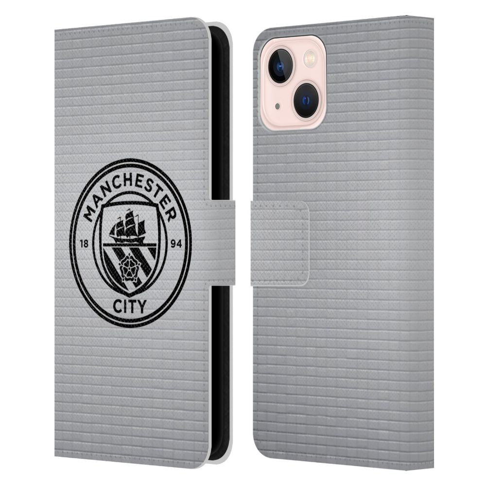 MANCHESTER CITY FC マンチェスターシティFC - Mosaic Black Colour レザー手帳型 / Apple iPhoneケース 【公式 / オフィシャル】