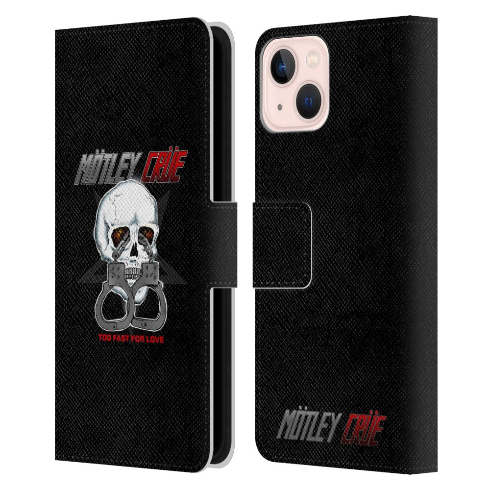 MOTLEY CRUE モトリークルー - Too Fast For Love Skull レザー手帳型 / Apple iPhoneケース 【公式 / オフィシャル】