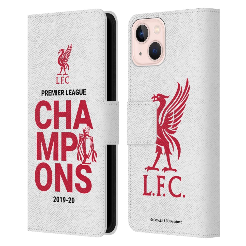 LIVERPOOL FC リヴァプールFC - 2020 Champions / White Typography レザー手帳型 / Apple iPhoneケース 【公式 / オフィシャル】