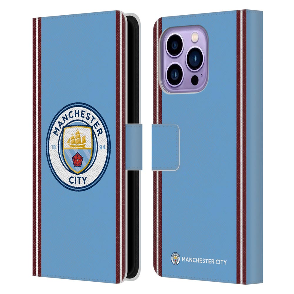 MANCHESTER CITY FC マンチェスターシティFC - 2022/23 Badge Kit / Home レザー手帳型 / Apple iPhoneケース 【公式 / オフィシャル】