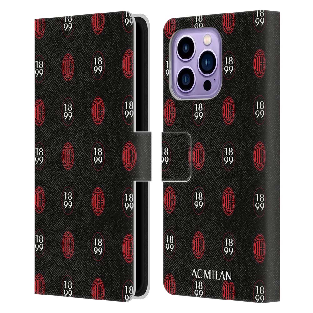 AC MILAN ACミラン (創設 125年 )  Art Pattern Logo レザー手帳型 公式 オフィシャル