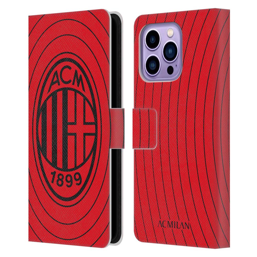 AC MILAN ACミラン (創設 125年 )  Art Red And Black レザー手帳型 公式 オフィシャル