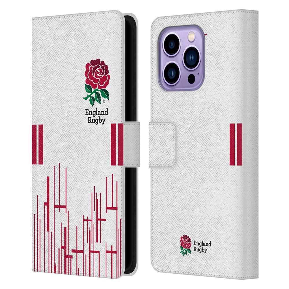 ENGLAND RUGBY ラグビーイングランド - 2022/23 Crest Kit / Home レザー手帳型 / Apple iPhoneケース 【公式 / オフィシャル】