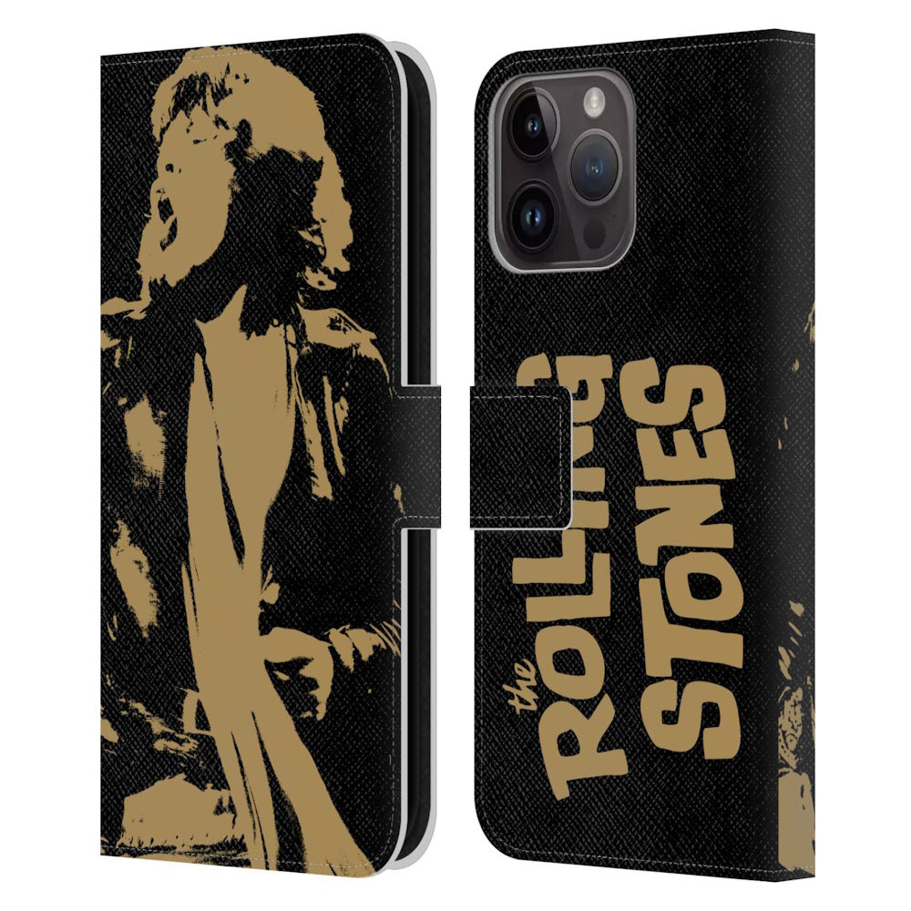 ROLLING STONES ローリングストーンズ (ブライアンジョーンズ 追悼 55周年 ) - Mick Jagger Grunge レザー手帳型 / Apple iPhoneケース 【公式 / オフィシャル】