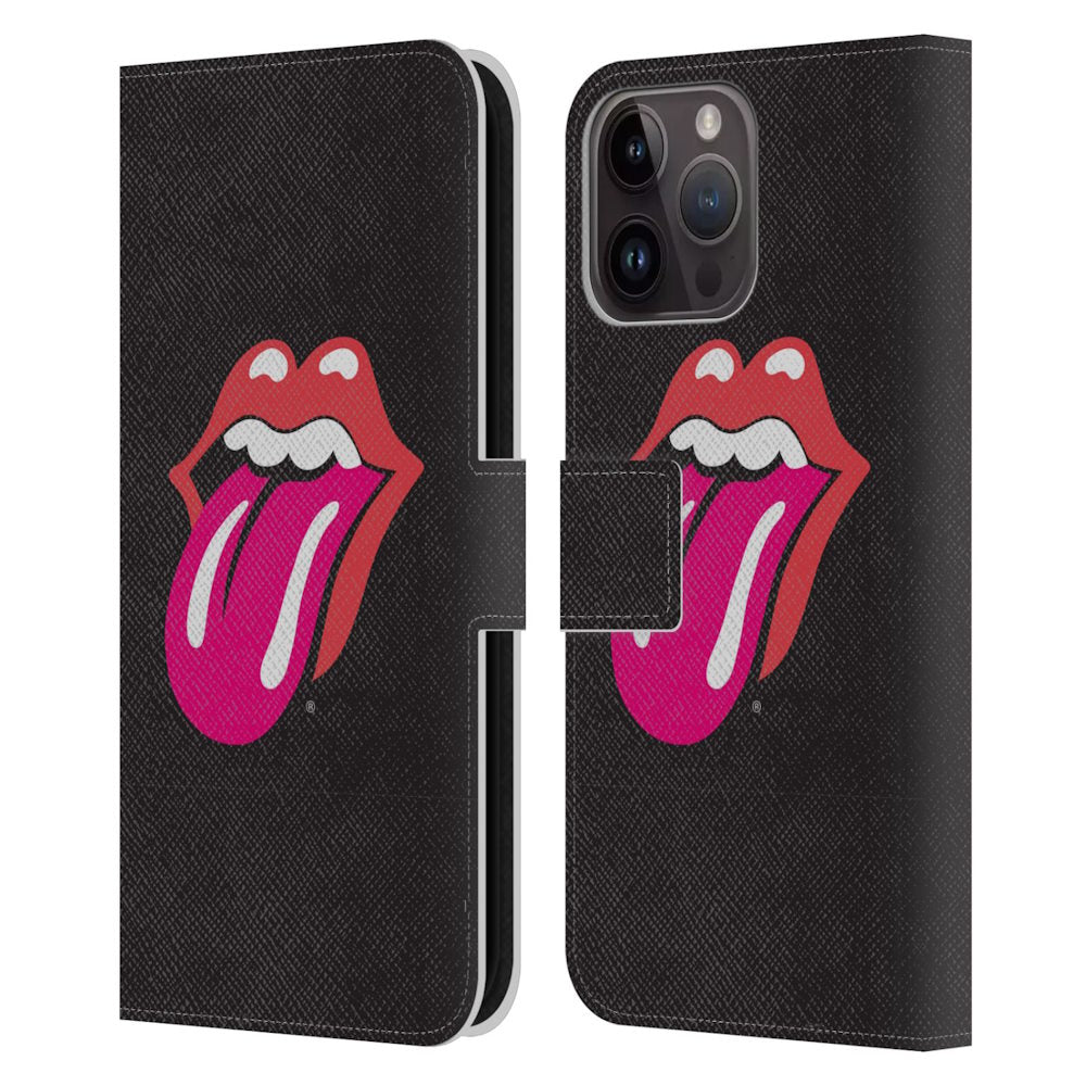 ROLLING STONES ローリングストーンズ (ブライアンジョーンズ 追悼 55周年 ) - Pink Tongue レザー手帳型 / Apple iPhoneケース 【公式 / オフィシャル】