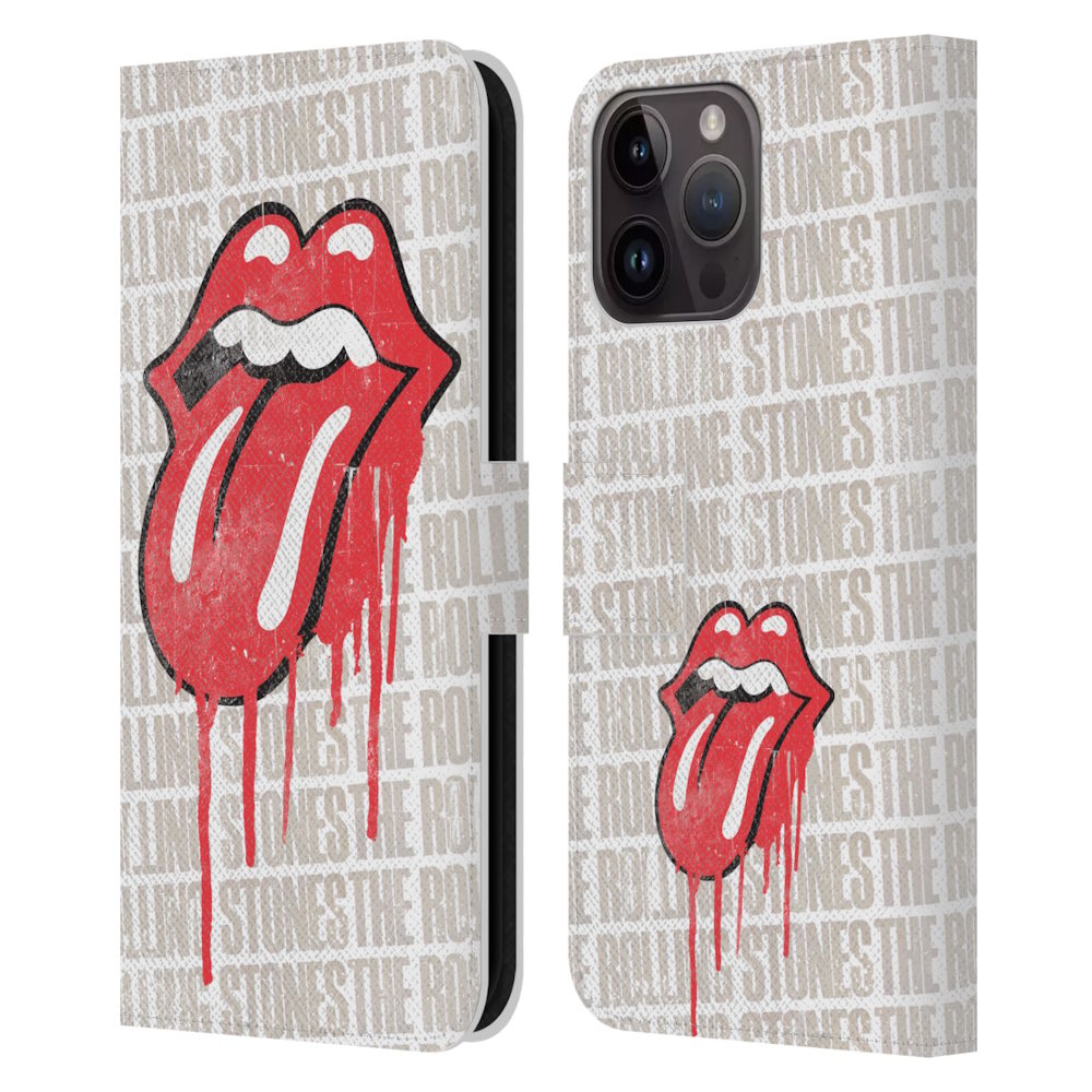 ROLLING STONES ローリングストーンズ (ブライアンジョーンズ 追悼 55周年 ) - Dripping Tongue レザー手帳型 / Apple iPhoneケース 【公式 / オフィシャル】