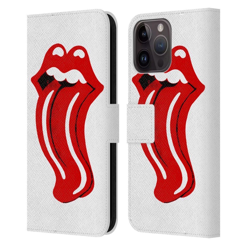 ROLLING STONES ローリングストーンズ (ブライアンジョーンズ 追悼 55周年 ) - Distorted Tongue レザー手帳型 / Apple iPhoneケース 【公式 / オフィシャル】