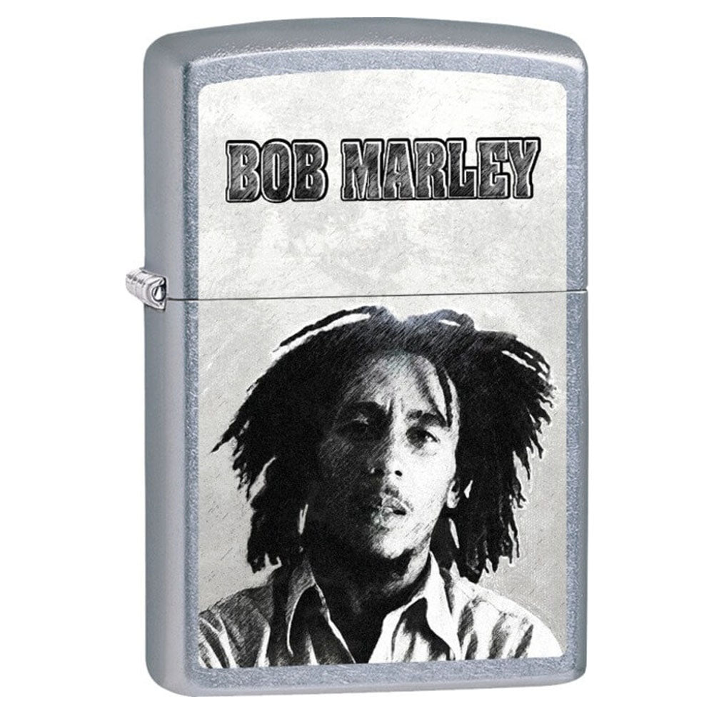 BOB MARLEY - B&W Face Street Chrome Zippo Lighter