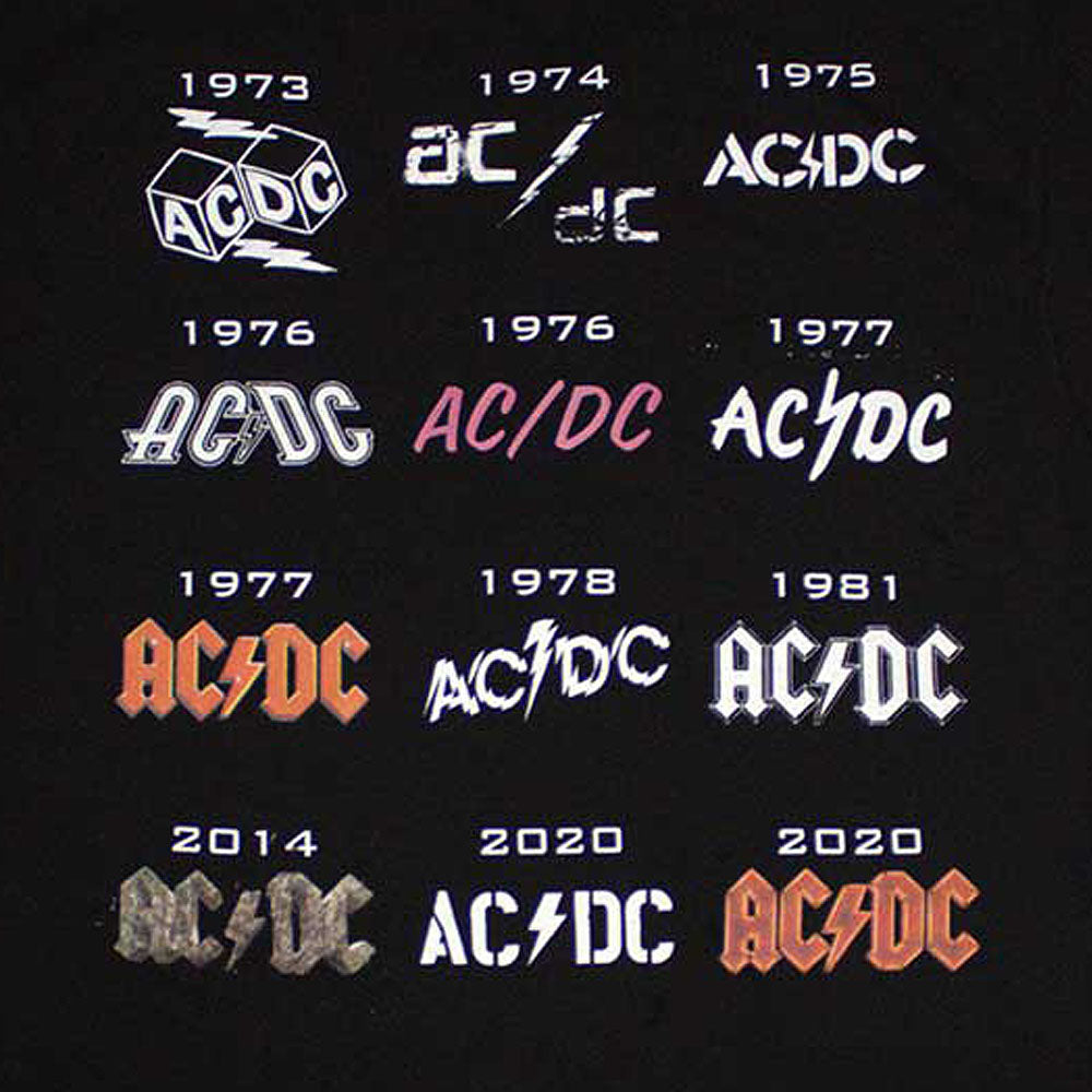 
                  
                    AC/DC エーシーディーシー - Logo History / バックプリントあり / Tシャツ / メンズ
                  
                