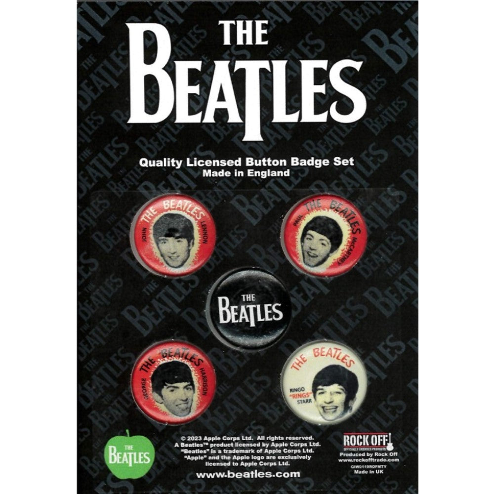 THE BEATLES ビートルズ (ABBEY ROAD 55周年 ) - Vintage Portraits / 5個セット / バッジ 【公式 / オフィシャル】