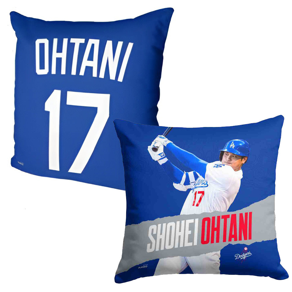 SHOHEI OHTANI 大谷翔平 - Los Angeles Dodgers MLBPA Player Double-Sided Decorative Pillow / 寝具 【公式 / オフィシャル】