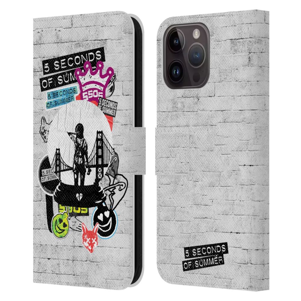 5 SECONDS OF SUMMER ファイヴセカンズオブサマーSticker Bomb Sanfran レザー手帳型 公式 オフィシャル