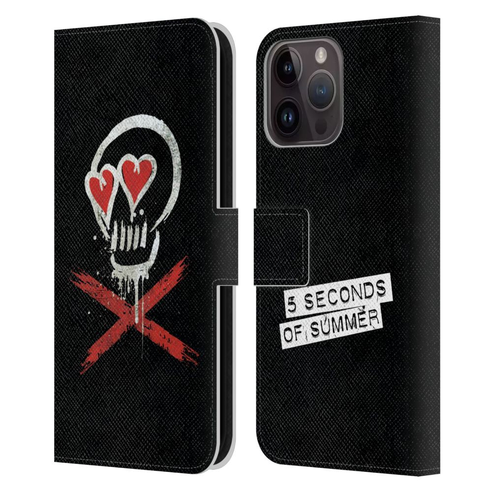 5 SECONDS OF SUMMER ファイヴセカンズオブサマー X-Skulls Splatter レザー手帳型  公式 オフィシャル