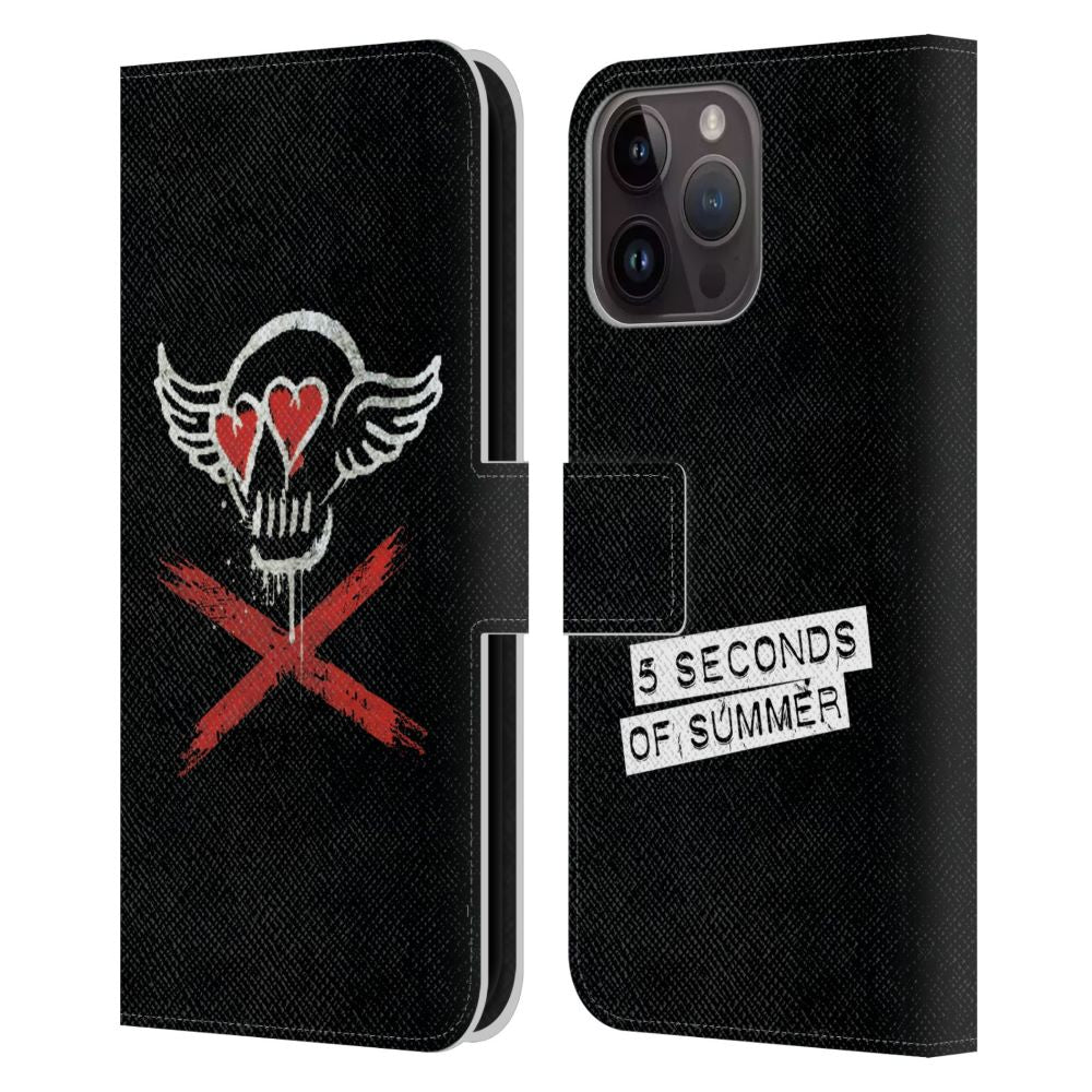 5 SECONDS OF SUMMER ファイヴセカンズオブサマー X-Skulls Wings レザー手帳型  公式 オフィシャル