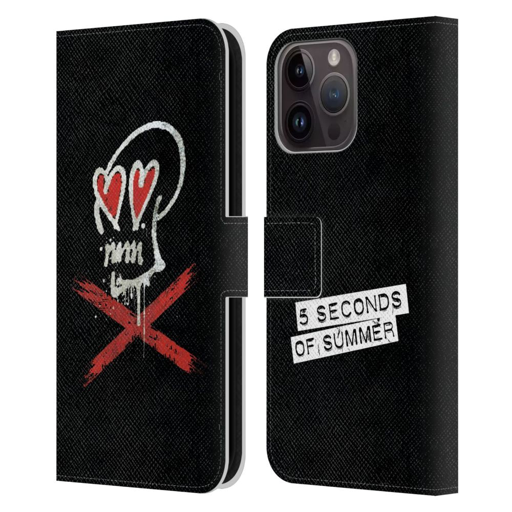 5 SECONDS OF SUMMER ファイヴセカンズオブサマー X-Skulls Grunge レザー手帳型 公式 オフィシャル