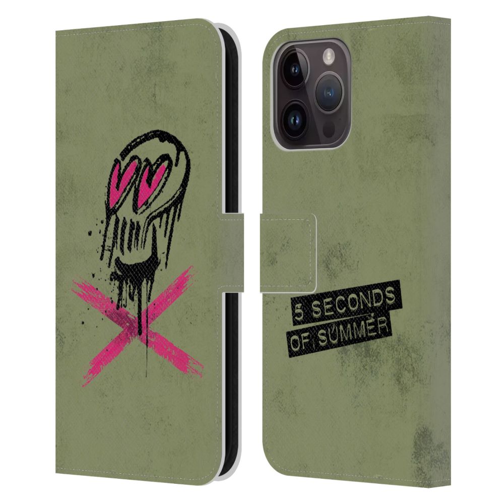 5 SECONDS OF SUMMER ファイヴセカンズオブサマー Skulls Camo レザー手帳型 公式 オフィシャル