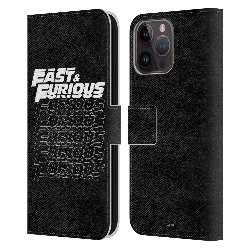 FAST & FURIOUS ワイルド・スピード - Logo Art / Black Text レザー手帳型 / Apple iPhoneケース 【公式 / オフィシャル】