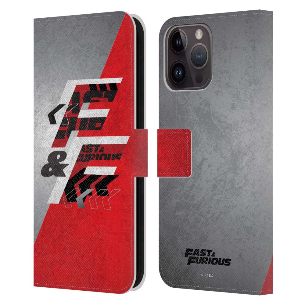 FAST & FURIOUS ワイルド・スピード - Logo Art / F&F Red レザー手帳型 / Apple iPhoneケース 【公式 / オフィシャル】