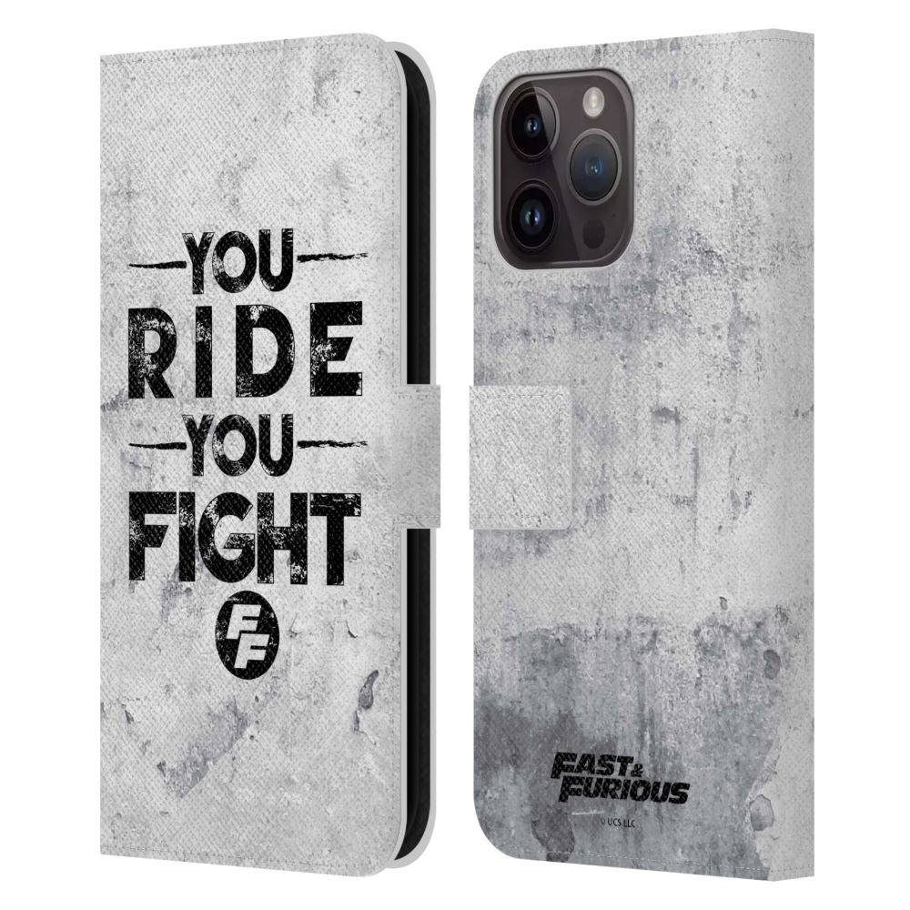 FAST & FURIOUS ワイルド・スピード - Graphics / You Ride You Fight レザー手帳型 / Apple iPhoneケース 【公式 / オフィシャル】