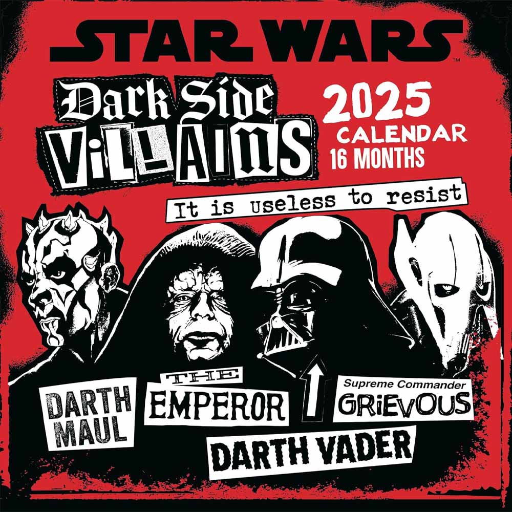 STAR WARS スターウォーズ (「エピソード1」 25周年 ) - VILLAINS CALENDAR 2025 / カレンダー・ダイアリー 【公式 / オフィシャル】